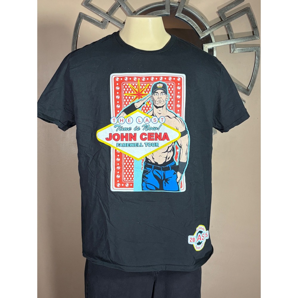 WWE John Cena Farewell Tour T-Shirt XL Black The Last Time Is Now Las Vegas Tee